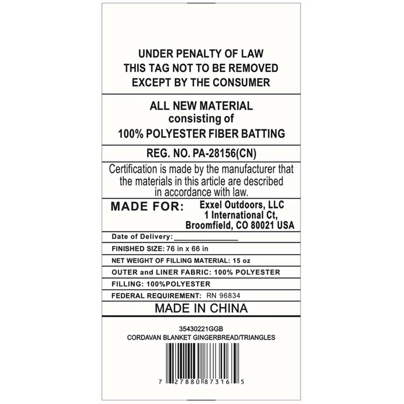 Kelty Cordavan Blanket - Gingerbread/Triangles 6 Kelty Cordavan Blanket - Gingerbread/Triangles - Image 6