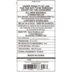 Kelty Cosmic 40 Deg 550 Down Sleeping Bag, Regular Size, Right-Hand 9 Kelty Cosmic 40 Deg 550 Down Sleeping Bag, Regular Size, Right-Hand -Kelty Sales Store kelty cosmic 40 deg 550 down sleeping bag regular size right hand 110